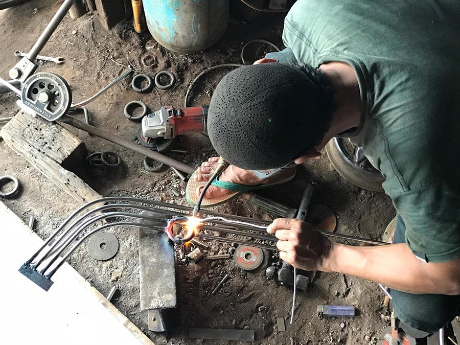 Welding becak arm rests