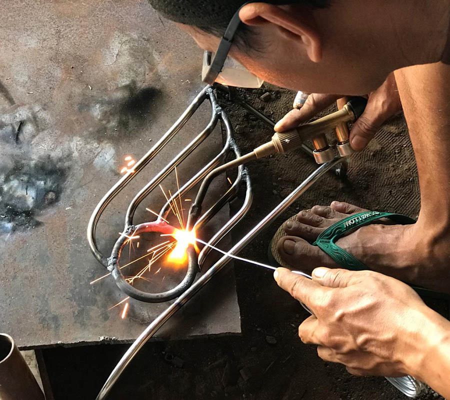 Welding the arm rests