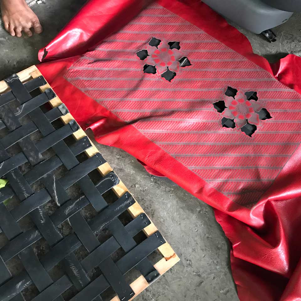 Leather and seat backing